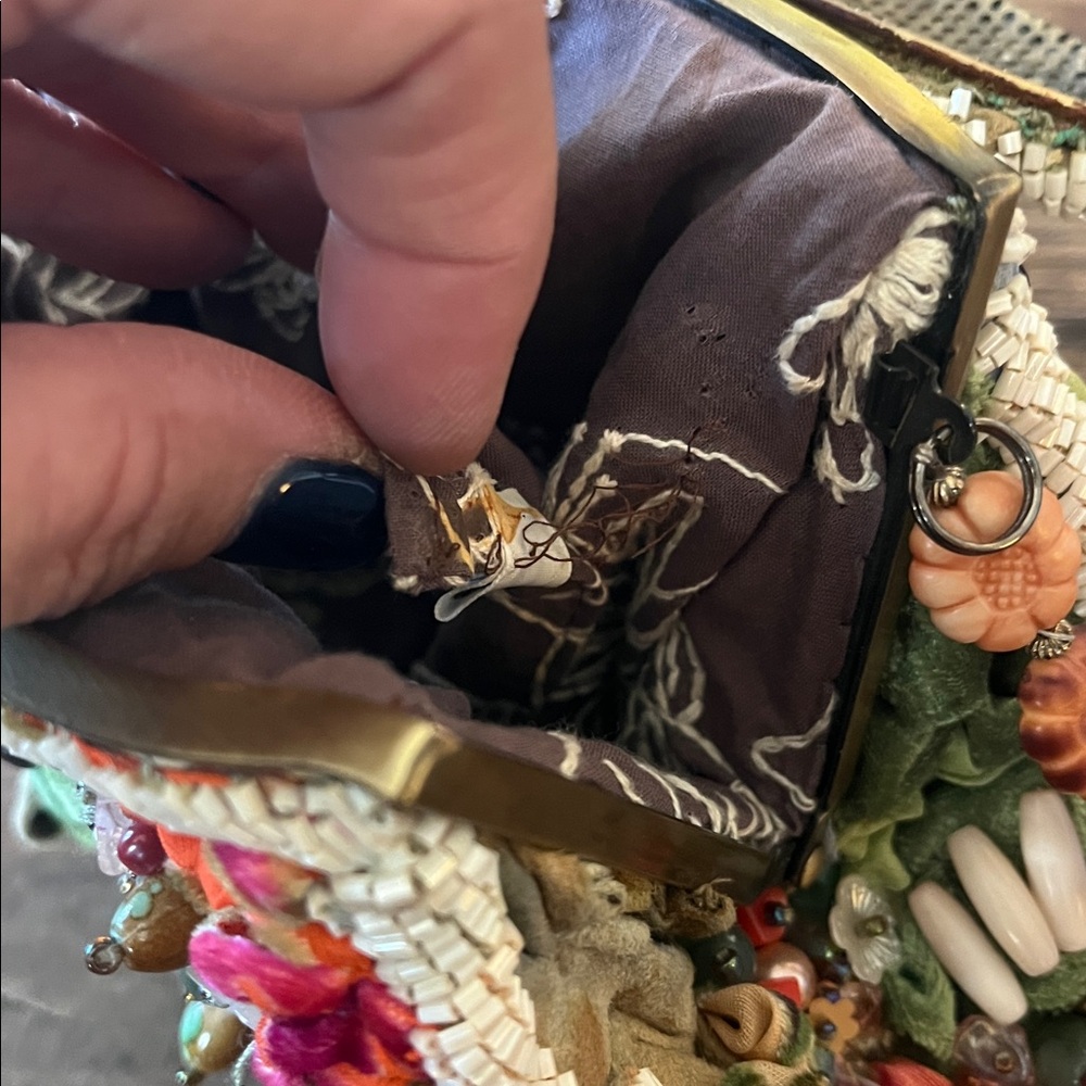 Vintage Mary Frances Floral Beaded Handbag with Beaded Strap - Picture 4 of 9